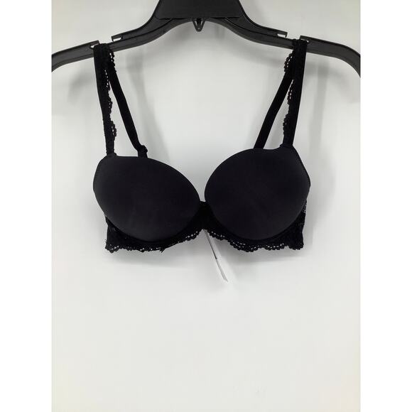 Magic Bodyfashion Women's 32B Black Luxury Gel Bra Underwire Lace Trim Q6-12 - Picture 2 of 7